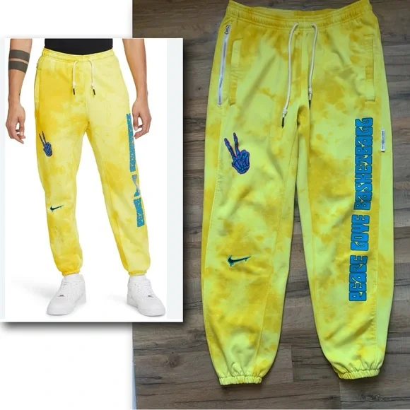 ✌🏽💙🏀 NIKE  Sweatpants Size Medium Peace Love Basketball - Picture 2 of 13